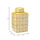 17898-06#Cer, 16"h Square Jar W/ Lid, Yellow/cotton