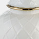 17899-03#Cer, 20"h Rope Temple Jar, White/gold