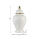 17899-03#Cer, 20"h Rope Temple Jar, White/gold
