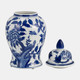 17902-01#Cer, 14"h Temple Jar, Blue/white