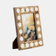 17915-01#Wood/resin,4x6 Hexagon Frame, White