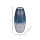15202-05#Glass,18"h Vase W/metal Rim, Blue/wht Ombre