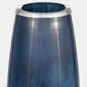 15202-06#Glass,24"h Vase W/metal Rim, Blue/wht Ombre