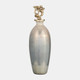 16767-05#Glass, 20"h Metal Vase Tribal Topper,  Gold