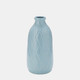 17930-01#Cer, 9" Plaid Textured Vase, Cameo Blue