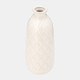 17930-05#Cer, 12" Plaid Textured Vase, Beige