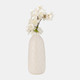 17930-05#Cer, 12" Plaid Textured Vase, Beige