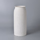 17927-02#Cer, 16"h Ridged Vase, White