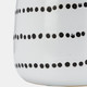 17937-01#Cer, 9"h Spiral Dot Flower Vase, White/black