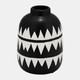 17937-02#Cer, 9"h Tribal Flower Vase, Black/white