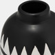 17937-02#Cer, 9"h Tribal Flower Vase, Black/white