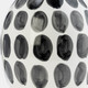 17938-01#Cer, 10"h Blk Polk-a-dot Flower Vase, White