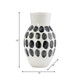 17938-01#Cer, 10"h Blk Polk-a-dot Flower Vase, White