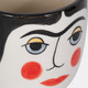 17939#Cer, 7"h Frida Face Flower Vase, Blk/wht