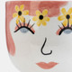 17940#Cer, 7"h  Pretty Eyelash Flower Vase, Pnk/wht