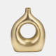 17945#Metal 10" Open Cut Vase, Gold