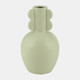 17960-02#Cer, 9"h Eared Vase, Cucumber