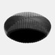 17964-01#Metal, 10"h Ribbed Vase, Matte Black