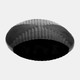 17964-01#Metal, 10"h Ribbed Vase, Matte Black