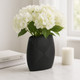 17964-01#Metal, 10"h Ribbed Vase, Matte Black