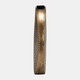 17965-02#Metal, 13"h Round Ribbed Vase, Brass Antique