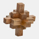 17966#Wood, 6"  Geometric Orb, Natural