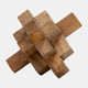 17966#Wood, 6"  Geometric Orb, Natural