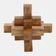 17966#Wood, 6"  Geometric Orb, Natural