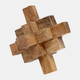 17966#Wood, 6"  Geometric Orb, Natural