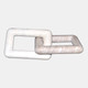 17969#Marble, 10" 2 Square Links, White/onyx