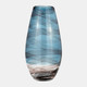17981-02#Glass, 13"h Swirl Vase, Blue