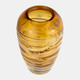 17990-01#Glass, 9"h Veined Vase, Amber