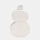 17993-01#Cer, 10" Stacked Circles Vase, White
