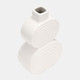 17993-01#Cer, 10" Stacked Circles Vase, White