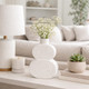 17993-01#Cer, 10" Stacked Circles Vase, White