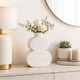 17993-01#Cer, 10" Stacked Circles Vase, White