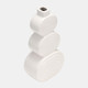 17993-02#Cer, 12" Stacked Circles Vase, White