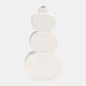 17993-02#Cer, 12" Stacked Circles Vase, White