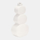 17993-02#Cer, 12" Stacked Circles Vase, White