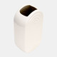 17994-01#Cer, 9" Oval Ridged Vase, White