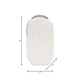 17994-01#Cer, 9" Oval Ridged Vase, White