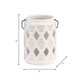 17998-01#Cer, 6"h Diamond Cut Out Lantern, Ivory