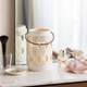 17998-01#Cer, 6"h Diamond Cut Out Lantern, Ivory
