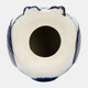 17999-01#Cer, 5"h Chinoiserie Owl, Blue/white