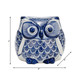 17999-01#Cer, 5"h Chinoiserie Owl, Blue/white