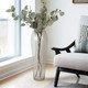 18006-01#Glass, 23" Floor Vase Bubble Clear