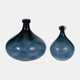 18013-01#Glass, 13" Dimple Vase Blue