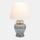 51260#Ceramic 19" Chinoiserie Table Lamp, Blue/gold