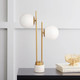 50829#Glass/brass 23" Double Diffuser Table Lamp, Gold