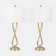 51188#Metal, S/2 28" Infinity Table Lamps, Gold
